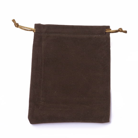 Velvet Packing Pouches Drawstring Bags Coffee 15~15.2x12~12.2cm Velvet