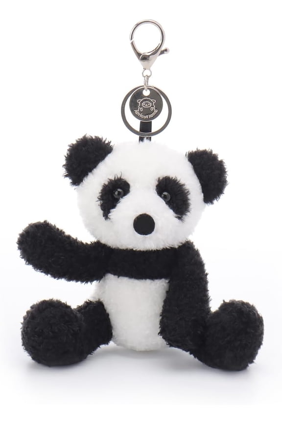 Velvet Panda Cute Keychain, Soft Stuffed Plush Toy Keyring for Kids' Backpack, Purse, 4.5 Inches