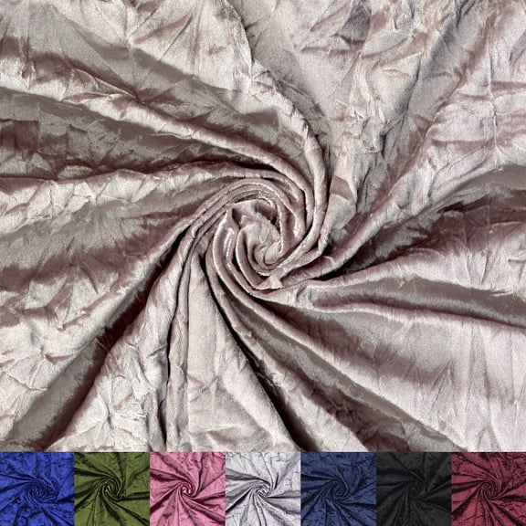 LitLook Crushed Velvet Fabric by the Yard - 58/60" Soft Velvet Fabric for Dresses, Costumes & Décor - 96% Polyester 4% Spandex - Cut by the Yard - French Mauve