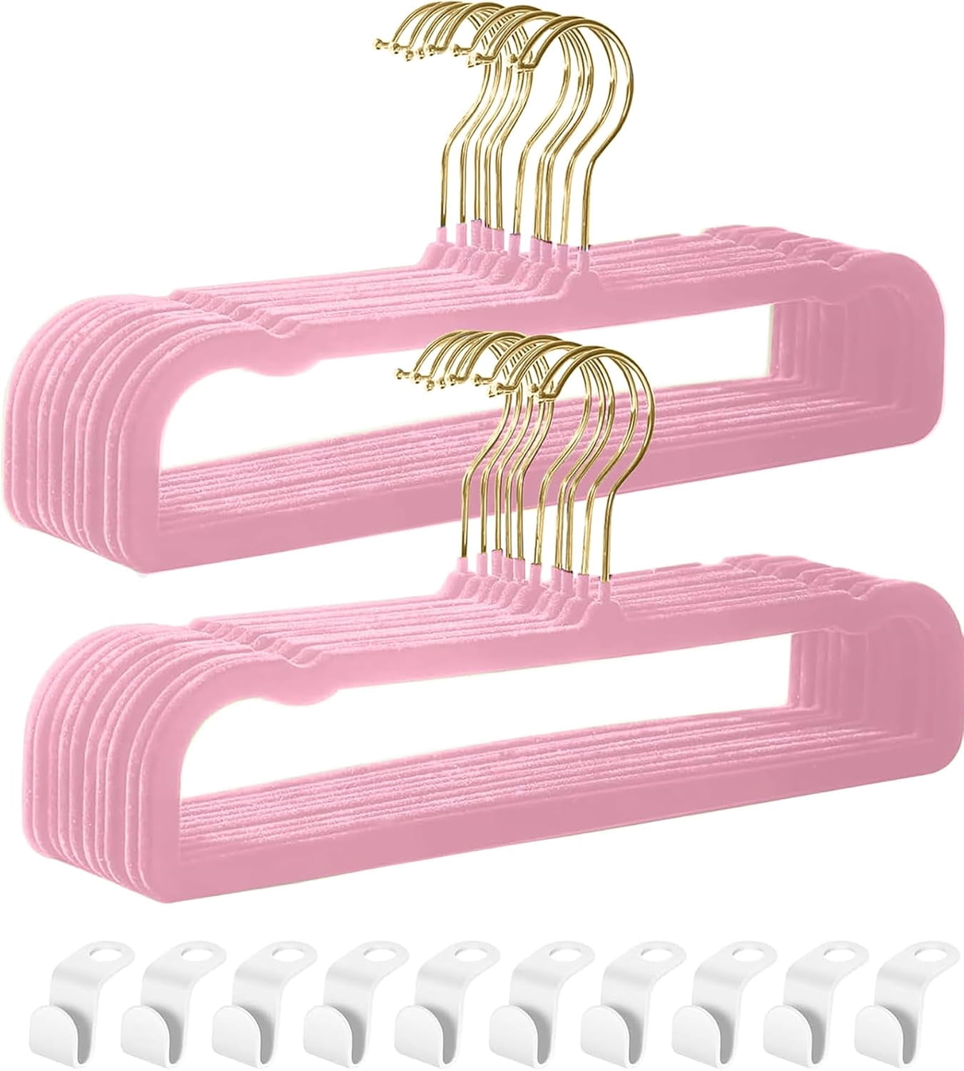 20 Pack Pant Hangers - Clips For Trousers, Jeans & Skirts, Space Saving Closet Organizer