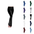 thumbnail image 1 of Velvet Pants Women 2026 Elastic Waist Straight Leg Flared Dressy Casual Bodycon Pants Trousers, 1 of 8