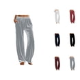 thumbnail image 1 of Velvet Pants Women 2026 Fall Winter Elastic Waist Drawstring Wide Straight Leg Casual Loose Dressy Pants with Pockets, 1 of 6