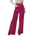 thumbnail image 1 of Velvet Pants for Women High Waisted Wide Leg Palazzo Pants Causal Outfits Long Flowy Trousers with Pockets, 1 of 6