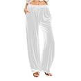 thumbnail image 1 of Velvet Pants for Women with Pockets Soft Dressy Casual Elastic Waist Warm Velour Lounge Pant, 1 of 6