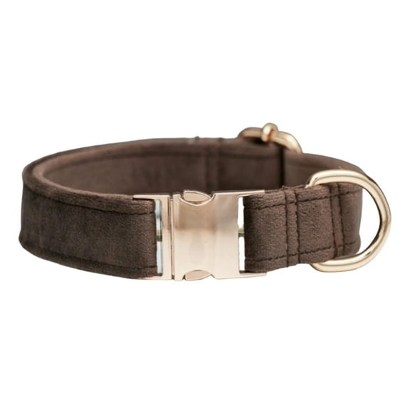 Velvet Pet Collar with Custom Name and Phone Number Metal Quick Release Buckle Soft Comfortable Fashionable Dog Accessory
