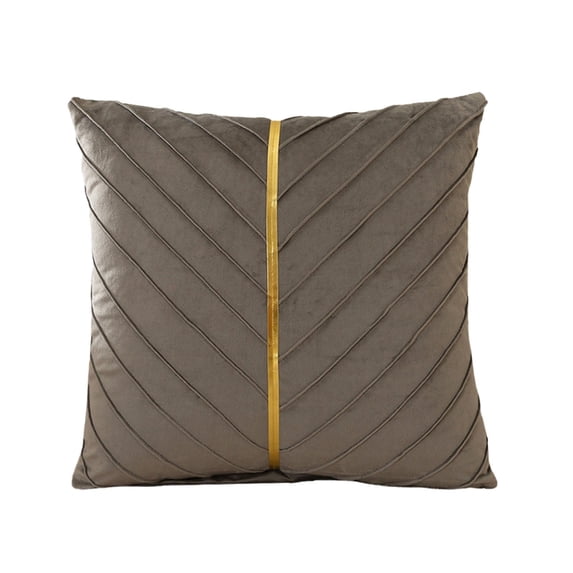 Velvet Pillow Covers 18x18 Inch with Gold Leather Accent Fall Decorative Throw Pillow Cases for Couch Sofa Living Room Bedroom Farmhouse Home Decor Bedroom Home Decor