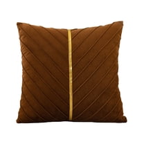 Velvet Pillow Covers 18x18 Inch with Gold Leather Accent Fall Decorative Throw Pillow Cases for Couch Sofa Living Room Bedroom Farmhouse Home Decor Bedroom Home Decor