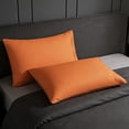 thumbnail image 1 of Velvet Pillowcases Set of 2, Envelope Closure Pillowcases 20 x 26 In, Soft Polyester Bed Pillow Covers, Orange, 1 of 6