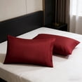 thumbnail image 1 of Velvet Pillowcases Set of 2, Envelope Closure Pillowcases 20 x 26 In, Soft Polyester Bed Pillow Covers, Wine Red, 1 of 6