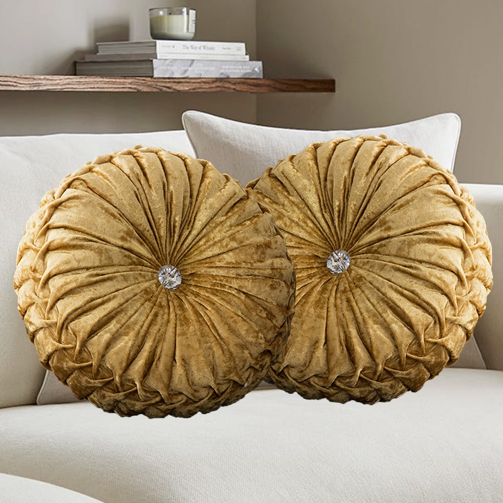 Gold round pillow best sale