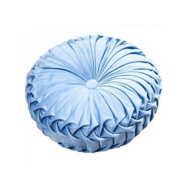 Velvet Pleated Round Cushion Sofa Couch Throw Pillow Pumpkin Pad Seat Home Decor