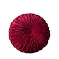 thumbnail image 1 of Velvet Pleated Round Pumpkin Throw Pillow Couch Cushion Floor Pillow Decorative For Home Sofa Chair Bed Car, Red, 1 of 4