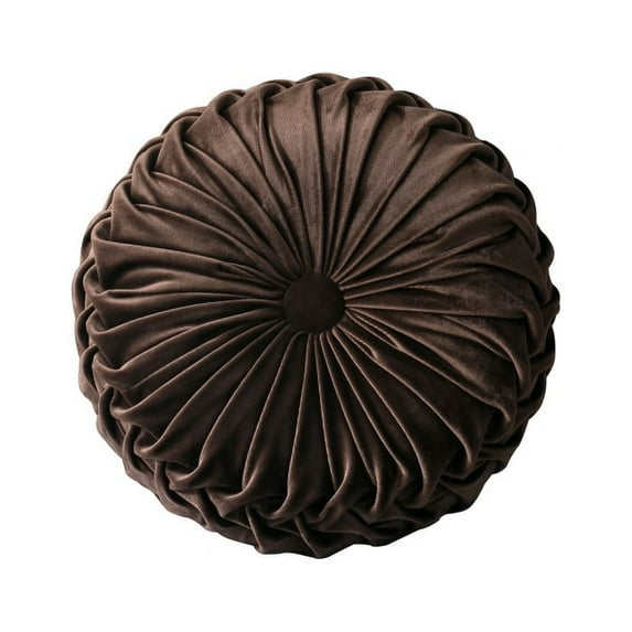 Velvet Pleated Round Pumpkin Throw Pillow Couch Cushion Floor Pillow Decorative For Home Sofa Chair Bed Car