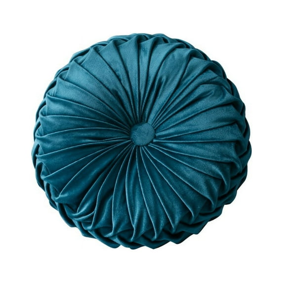 Velvet Pleated Round Pumpkin Throw Pillow Couch Cushion Floor Pillow Decorative For Home Sofa Chair Bed Car