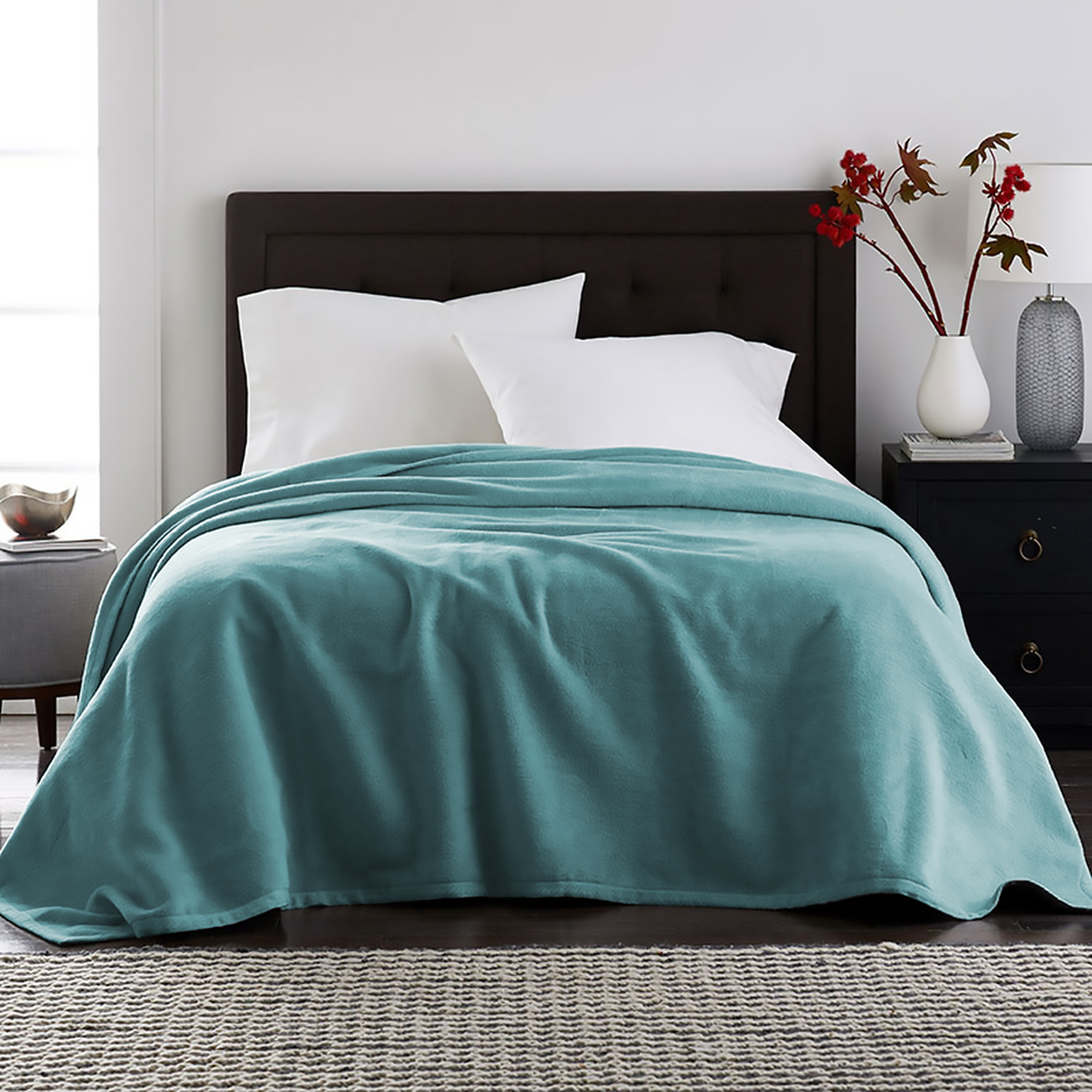 Velvet Plush Blanket Aqua Full/Queen 86x86