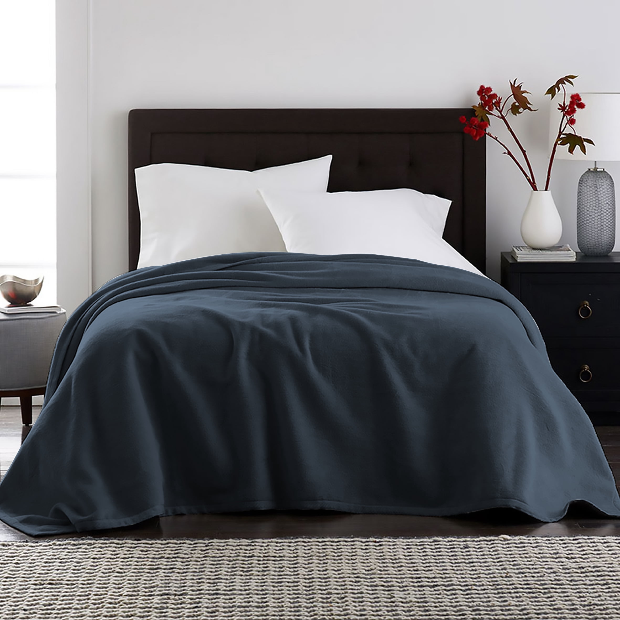 Velvet Plush Blanket Charcoal Full/Queen 86x86