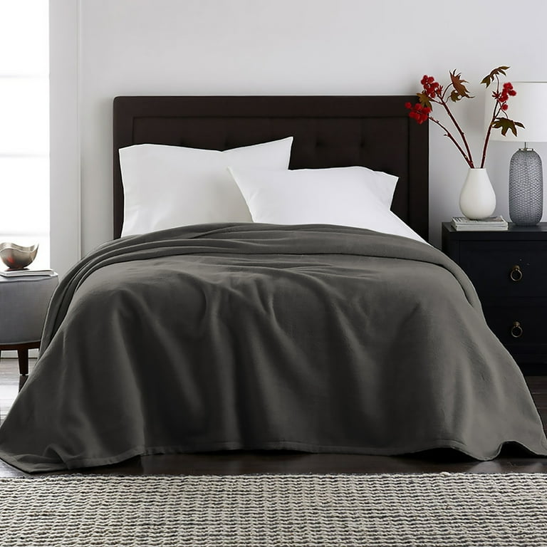 Velvet Plush Blanket Charcoal King Walmart