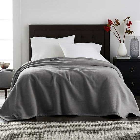 Velvet Plush Blanket Dark Grey Full/Queen