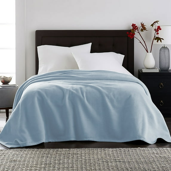 Velvet Plush Blanket Light Blue Full/Queen 86x86