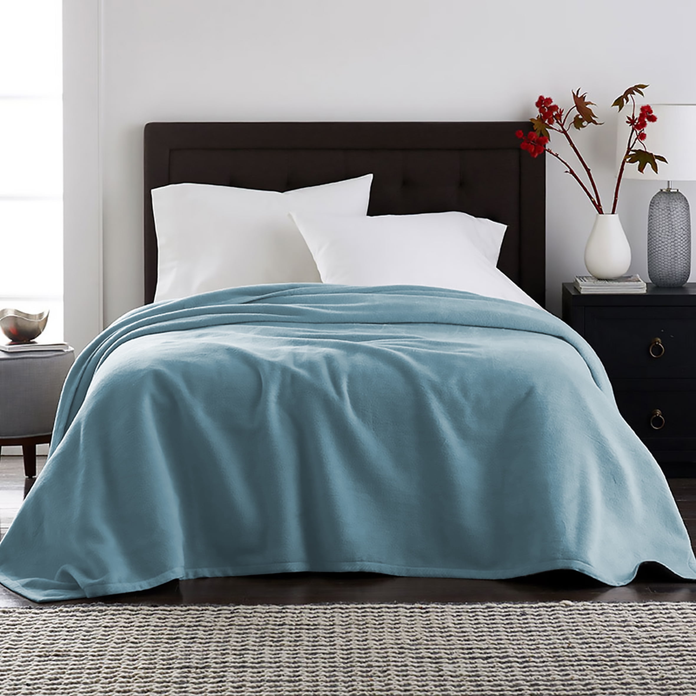 Blue fuzzy blanket sale