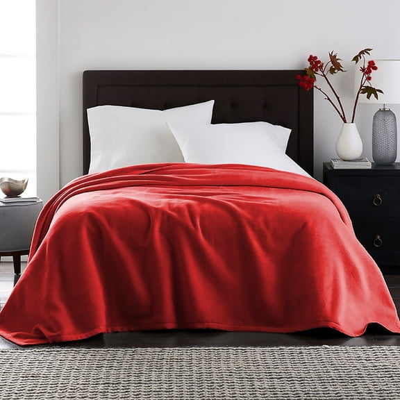 Velvet Plush Blanket Red Full/Queen 86x86