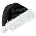 thumbnail image 1 of ‌Velvet Plush Santa Hat for Men Women - Plush Unisex Christmas Hat for Xmas, New Year Parties & Holiday Decor, 1 of 7