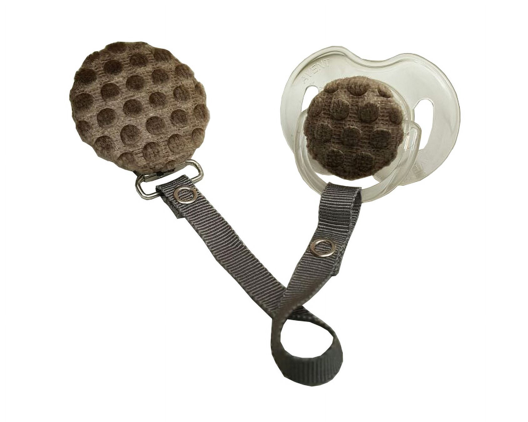 Velvet Polka Dot Pacifier & Clip Set