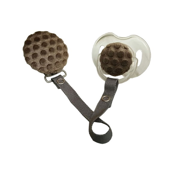 Velvet Polka Dot Pacifier & Clip Set