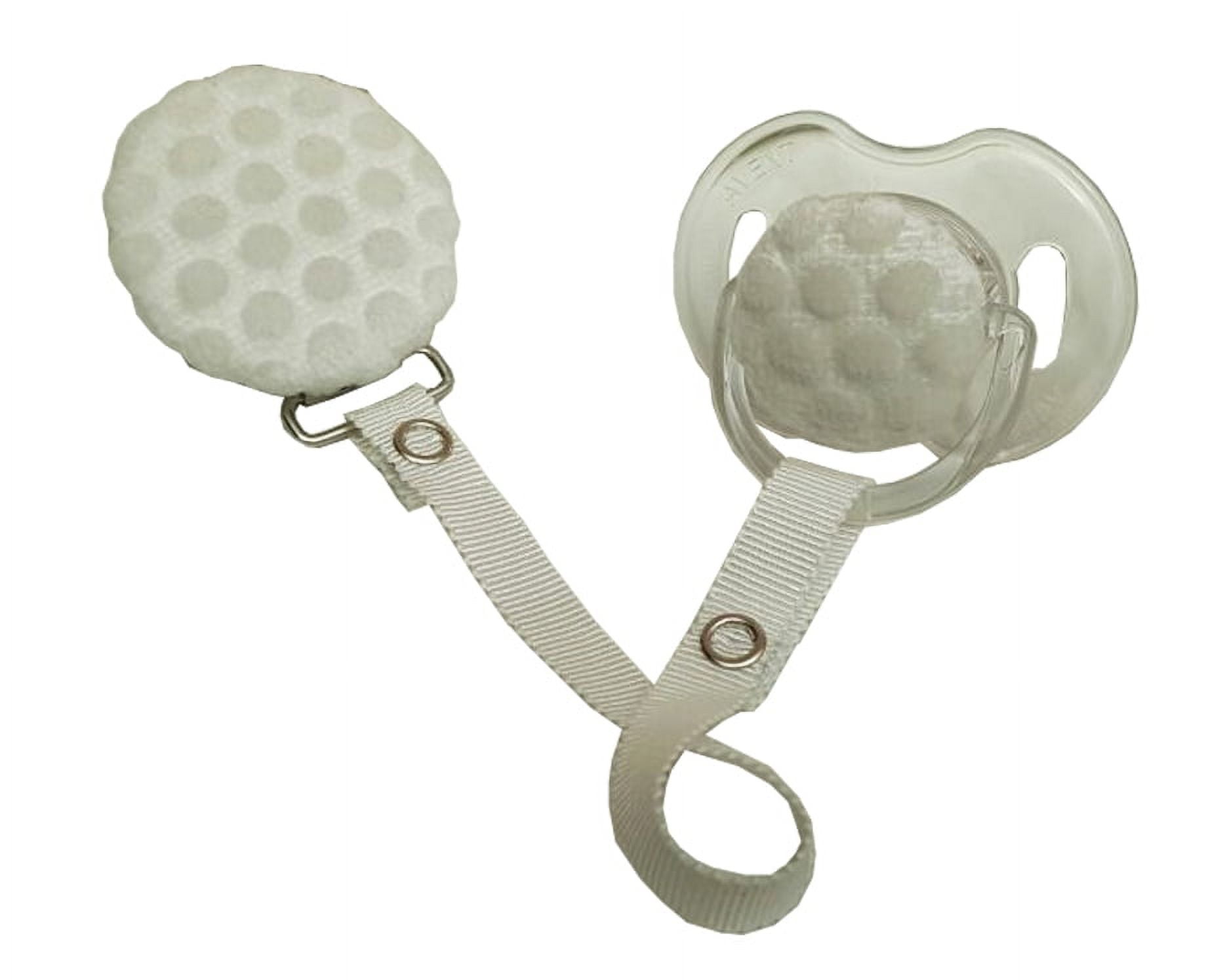 Velvet Polka Dot Pacifier & Clip Set