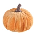 thumbnail image 1 of Velvet Pumpkin Decor for Fall , Thanksgiving Table Centerpiece, Rustic Halloween Decorations, Soft Flocked Fabric Pumpkins for Autumn Home Seasonal Display, 1Pack Saffron, 1 of 5