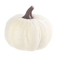 thumbnail image 1 of Velvet Pumpkin Decor for Fall , Thanksgiving Table Centerpiece, Rustic Halloween Decorations, Soft Flocked Fabric Pumpkins for Autumn Home Seasonal Display, 1Pack White, 1 of 5