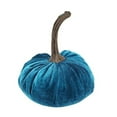 thumbnail image 1 of Velvet Pumpkins, Handmade Fall Decor, 3.94 Inch Stuffed Fabric Pumpkins, Soft Plush Pumpkin Ornaments, Thanksgiving Halloween Centerpiece for Fall Thanksgiving Halloween Table Mantle Decor, Blue, 1 of 2