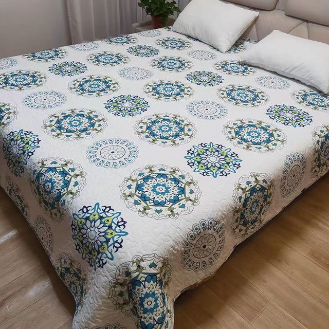 Bedspread Quilted Bed Cover Queen King Size Pastoral Style Coverlet Non