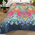 Bedspread Quilted Bed Cover Queen King Size Pastoral Style Coverlet Non