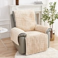 thumbnail image 1 of Velvet Recliner Chair Cover with Elastic Straps - Nonslip Recliner Sofa Covers Furniture Protector for Pets - Plush Fabric Slipcover for Home Living Room - Large Size 53x190cm - 1 Pack, 1 of 6