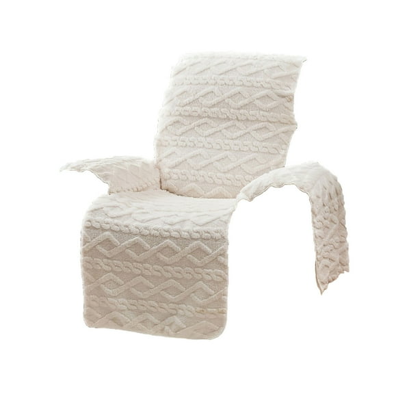 Velvet Recliner Chair Cover | Nonslip Sofa Protector with Elastic Straps | Beige, Green, Gray | 55x195cm | Washable Polyester Fabric | Pet & Spill Resistant