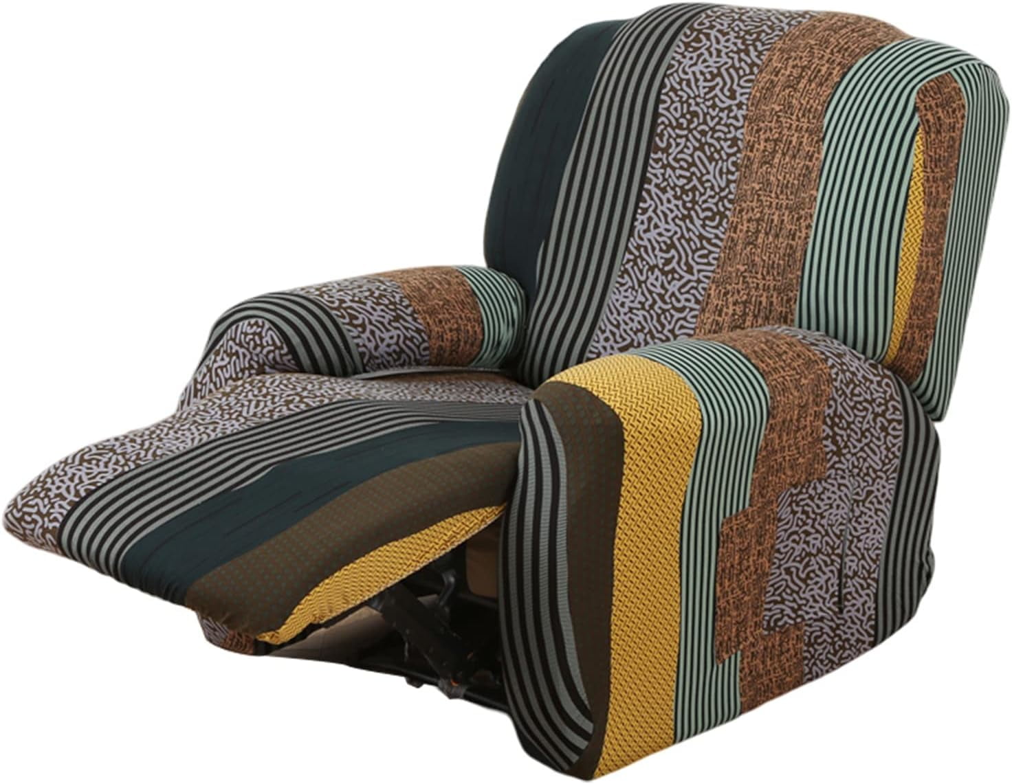 Velvet Recliner Cover 4 Pieces Printed Lazy Boy Chair Covers Recliner