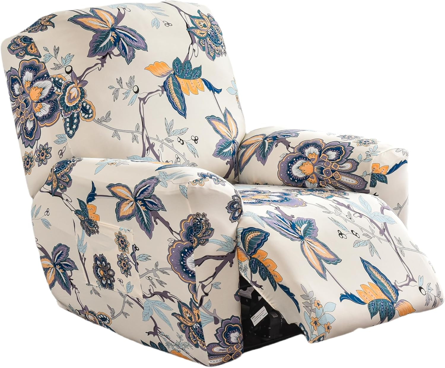 Velvet Recliner Cover 4 Pieces Printed Lazy Boy Chair Covers Recliner