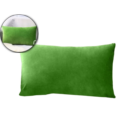 Velvet Rectangle Throw Pillow Cover – 12x20 Inch Soft Brushed Polyester Cushion Cover with Easy Closure – Washable Decor for Sofa, Bed & Home