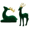 thumbnail image 1 of Velvet Reindeer Figurines Set, A Velvet Reindeer Figurines Set, Velvet Reindeer Figurines Set, Red And Green Deer with Gold Antlers for Xmas Decor, by Elapind, 1 of 4