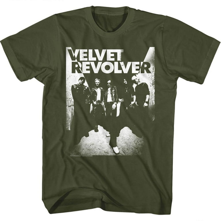 Velvet Revolver Velvet Skull Military Green Adult T-Shirt