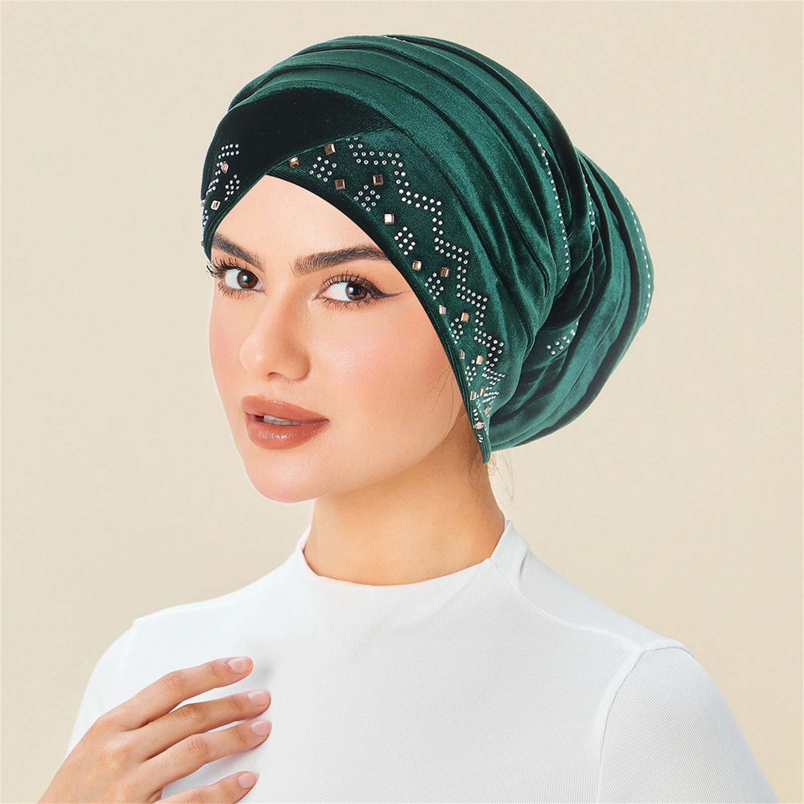 Elegant Green Rhinestone Headband Shop 1920s Headpieces - Rhinestone Chain Headband | BABEYOND main image 4
