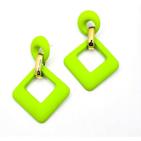 RubyLee Elegance Diamond Drop Green, Fashion Earrings for Women Earrings, Stainless Steel, Jewelry Pouch, 2