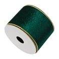 thumbnail image 1 of Velvet Ribbon, 2.5" x 10 Yards Velvet Wired Ribbon for Christmas Tree, Christmas Ribbon with Glitter Gold Edge for Gift Wrapping, Flower Bouquet, Wreath Decorations, Bow Making, 1 Roll, 1 of 2