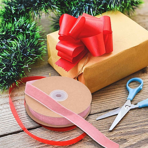 Velvet Ribbon 32.8ft, 0.8in Green Flocking DIY Jewelry Amalgam Wired Ribbon Festal Wreath Donative Wrapping Cartouche