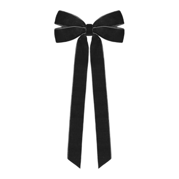 Velvet Ribbon Bows Christmas Tree Decorations,8.66 inch Christmas Ornaments for Gift Wrapping Tree Home Front Door Wreath Room Birthday Party Wedding Holiday Decor (Black)