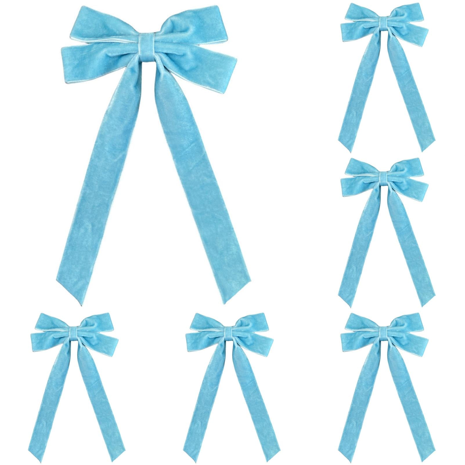 Velvet Ribbon Bows for Christmas Tree Decorations, Rustic Small Craft ...