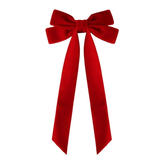 Velvet Ribbon Bows for Christmas Tree, Vintage Rustic Craft Bows Ornaments, for Garland Wreath Gift Wrapping Candy Bags Party Decorations (Red)