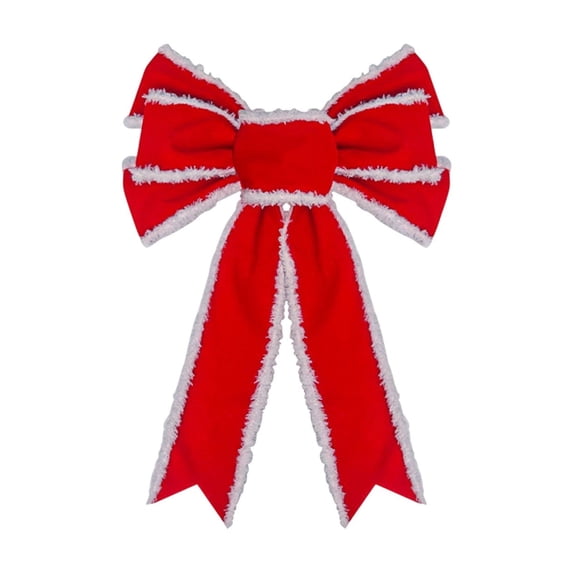 RXMEKW Velvet Ribbon Christmas Red Swallowtail Bow Decoration Wires Trims Flocking Bow