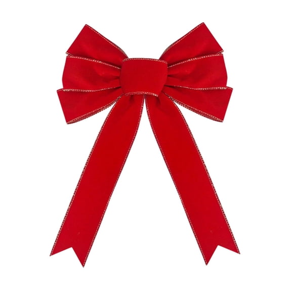 RXMEKW Velvet Ribbon Christmas Red Swallowtail Bow Wires Trims Flocking